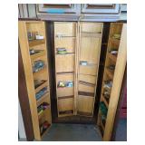 Oak Tool Cabinet with Assorted Hand Tools and Hardware