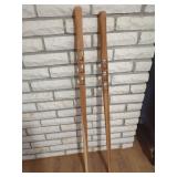 Pair of Hand-Carved Wooden Rattling Staffs