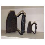 Two Cast Iron Flat Irons