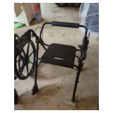 ProBasics Black Rolling Walker with Seat and Hand Brakes