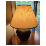 Black Ceramic Table Lamp with Pleated Shade