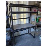 Industrial Steel Frame Storage Shelving Unit with Wooden Shelves