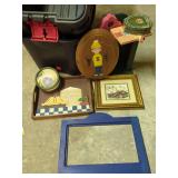 Collection of Hand-Painted Folk Art Decor and Framed Print