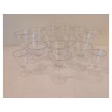Clear Glass Stemware Set with Metallic Silver Rims