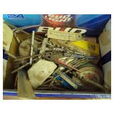 Assorted Drill Bits and Shop Hardware in Box
