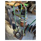 Green Metal Hand Truck with Extra Tires