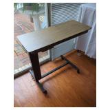 Adjustable Overbed Table With Vanity Mirror And Storage Compartment