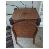 Wooden Butter Churn with Metal Corner Braces and Lid