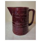 Marcrest Oven Proof Stoneware Pitcher Daisy and Dot Brown Glaze USA