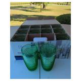 Mainstays Green Ribbed Glass Tumbler Set
