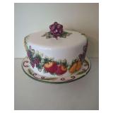 Elements Ceramic Fruit Themed Cake Stand with Lid