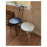 Pair of Painted Metal Ice Cream Parlor Chairs