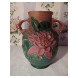 Roseville USA Pottery Water Lily Double Handled Vase
