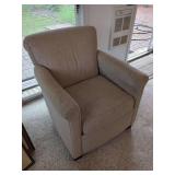 Upholstered Armchair in Beige Fabric