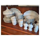 Fine China Floral Dinnerware Set with Silver Trim