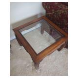Wood and Glass Top Accent Table