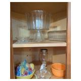 Mixed Kitchen Glassware and Ceramic Lot Including Shawnee and Fiesta