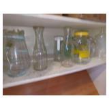 Assorted Glass Pitchers, Carafes, and Storage Jars Collection