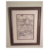 Robert O. Isenbarger Framed Print The Fountain Square and The Pulaski County Courthouse Somerset Kentucky