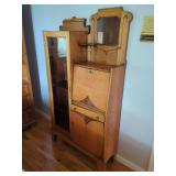 Quarter-Sawn Oak Combination Desk and Bookcase Cabinet