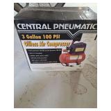 Central Pneumatic 3 Gallon 100 PSI Oilless Air Compressor Model 97080