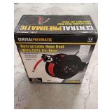 Central Pneumatic Retractable Air Hose Reel with 50ft Air Hose