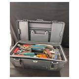 Plano Plastic Tool Box with Assorted Hand Tools and Equipment
