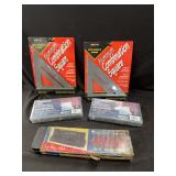 Assorted Hardware and Tools Lot Including Aluminum Combination Squares, Lockwashers, and Impact Sockets