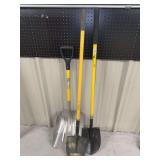 Assorted Garden and Utility Shovels Lot of Three