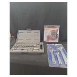 Assorted Tool Lot Featuring Popular Mechanics Socket Set, Kobalt Wrench Set, and Southwire Electrical Test Kit