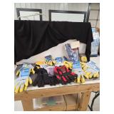 Assorted Work Gloves, Heated Socks, and Lashing Strap Lot