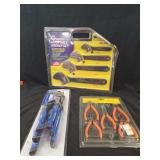 Hand Tool Lot including Pittsburgh Wrench Set, Kobalt Groove Joint Pliers, and Harbor Freight Mini Plier Set