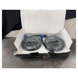 Pair of Round LED Headlights with Wiring Harness