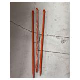 Set of Three Orange Painted Pry Bars