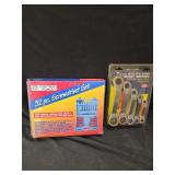 Central Forge 32-Piece Screwdriver Set and Pittsburgh Metric Offset Spanner Ratchet Wrench Set