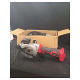 PowerSmart 20V Cordless Mini Circular Saw with Laser Guide and Accessories