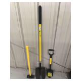 Lot of Three Hand Tools Including Sledgehammer and Shovels