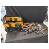Assorted Hand Tool Lot with Tool Bag