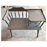 Painted Wooden Gossip Bench