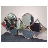 Three Hands Corp Geometric Wall Mirror with Interlocking Circular and Diamond Shapes
