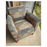 Upholstered Armchair with Geometric Pattern