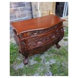 Carved Wooden Bombé Chest of Drawers with Cabriole Feet