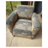 Upholstered Armchair with Geometric Pattern