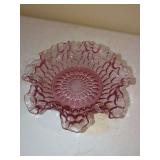 Amethyst Glass Ruffled Edge Bowl