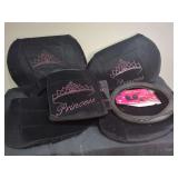 Princess Rhinestone Car Seat Covers and Steering Wheel Cover Set