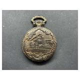 Le Baron Quartz Pocket Watch with Train Motif Case