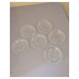 Clear Glass Coasters with Rose Design