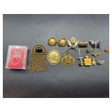 Costume Jewelry Collection Including Brooches, Pendants, and Earrings