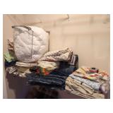 Assorted Linens, Curtains, and Bedding Lot