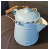 Elite Austria Blue Enamelware Coffee Pot with Bail Handle